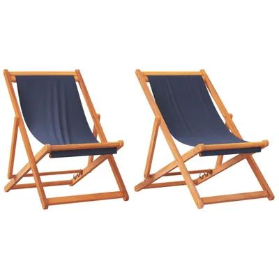 Produktbild von Strandstühle 2 Stk. Klappbar Blau Stoff