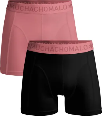 Produktbild von Jungen, 2er-Pack Boxershorts, einfarbig, Schwarz/Rosa, Größe 176