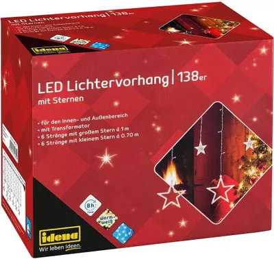 Produktbild von Idena 138er LED Lichtervorhang weiß