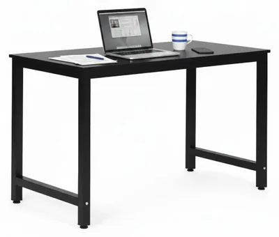 Produktbild von Computertisch 120 x 60 cm, Schwarz, MDF & Metallgestell