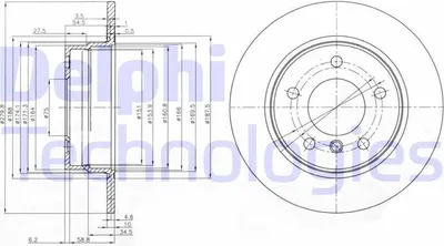 Produktbild von 2x DELPHI Bremsscheibe BG3948C für BMW 1 Schrägheck (E87) 1 Schrägheck (E81)