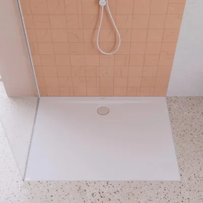 Produktbild von Kaldewei SUPERPLAN ZERO 1556-5 Duschwanne 100 x 120 cm mit Invisible Grip, inkl. Wannenträger extraflach