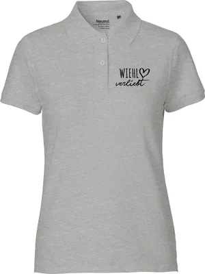 Produktbild von Huuraa Damen Polo Shirt Wiehl verliebt XS Sport Grey Bio Baumwolle Fairtrade Poloshirt Geschenkidee