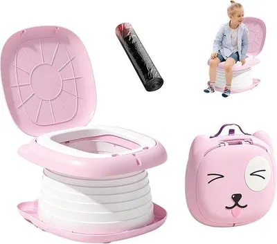 Produktbild von Faltbare Potty Kinder - Pink - Leicht und kompakt - Ideal für unterwegs - ShopFlot