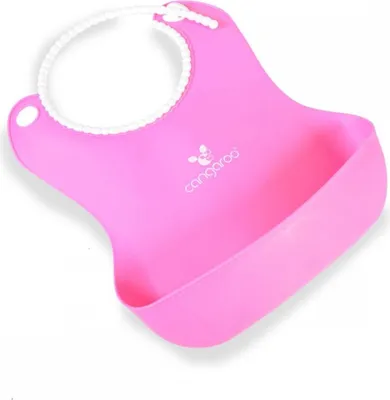 Produktbild von Cangaroo Babylatz Am-Am, Silikon, Tasche für Essensreste, Verschluss verstellbar rosa