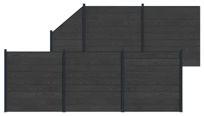 Zdjęcie produktu dla vidaXL zestaw 6 sztuk, wymiary 965 x 186 cm, wykonane z WPC i aluminium, kolor czarny