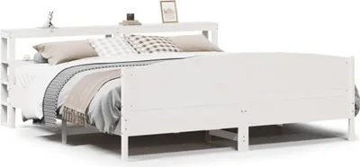 Produktbild von vidaXL Massivholzbett ohne Matratze Weiß 180x200 cm Kiefernholz