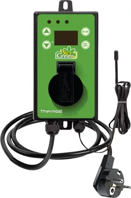 Produktbild von BioGreen Thermo2 Digital Thermostat Vorverkabelt für Heizen/Kühlen - Einstellbereich -50 bis +99°C - 2,8 m Temperaturfühler-Kabellänge