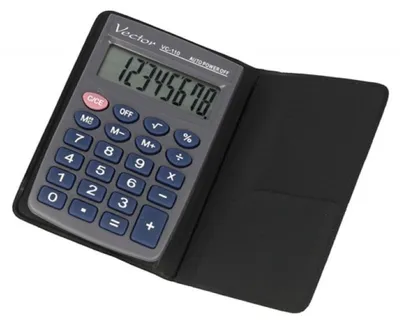 Imagen del producto de Calculadora de bolsillo Vector KAV VC-110III, 8 dígitos, 58 x 88 mm, color gris