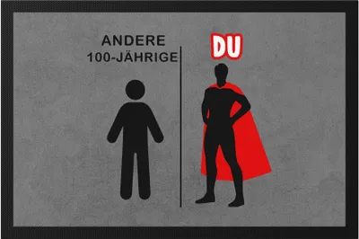 Produktbild von Andere 100-Jährige Du Fußmatte  Geburtstagsgeschenk zum 100. Lustige Geschenkidee Superheld