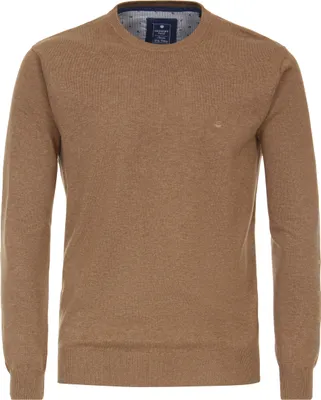 Produktbild von REDMOND Casual Herren Pullover Langarm Rundhals Regular-Fit Camel XL