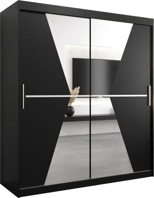Produktbild von Kleiderschrank, Schiebetürenschrank Schlafzimmer, Schrank mit Spiegel MAROKO 180 cm