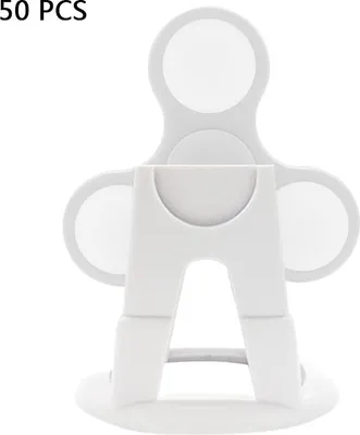 Immagine prodotto di 50 PC di plastica Desk Display Rack supporto rotante per Fidget Spinner (bianco)