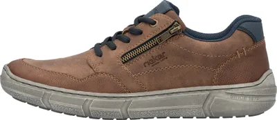 Produktbild von Rieker Herren Sneaker Schnürung Reißverschluss Halbschuh 04003, Größe:44 EU, Farbe:Braun