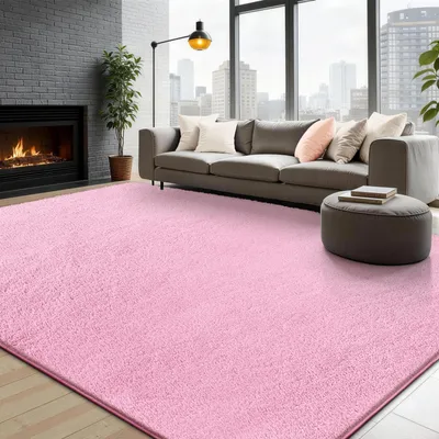 Productafbeelding van Modern tapijt, laagpolig, 200 x 300 cm, lichtroze, geschikt voor de woonkamer