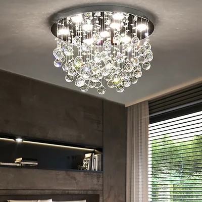 Produktbild von Ø50cm LED Moderner Dimmbarer Kronleuchter K9 Kristall Unterputz Deckenleuchten Deckenlampe Licht für Wohnzimmer Schlafzimmer Esszimmer Flur Café Restaurant Hotel