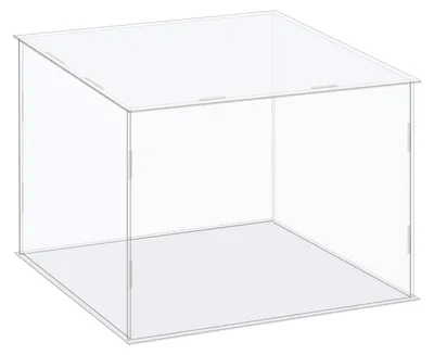 Immagine prodotto di Vetrina espositiva in acrilico trasparente con base bianca - 25x25x20 cm