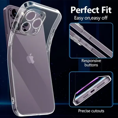 Immagine prodotto di Custodia del telefono cellulare Custodia trasparente in silicone per Apple iPhone 14 pro max caso antiurto con protezione della fotocamera, MagSafe silicone sottile custodia cover