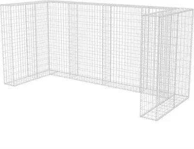 Produktbild von vidaXL Gabionen-Mülltonnenverkleidung für 3 Tonnen Stahl 250x100x120cm