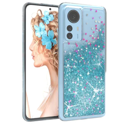Produktbild von EAZY CASE - Glitzer Hülle kompatibel mit Xiaomi 12 Pro Glitzer Schutzhülle, Soft Case, Backcover Transparent mit Motiv