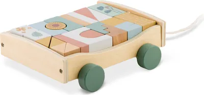 Image de Jouet à tirer en bois avec blocs NK-853 Nukido