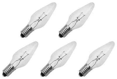 Produktbild von Weihnachts-Ersatzlampen E10-Glühlampen 34V 3W warmweiß 2200K 13lm klar 5 Stück
