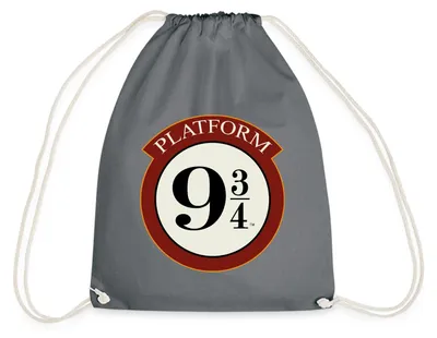 Produktbild von Spreadshirt Harry Potter Platform 9 3/4 Turnbeutel, One size, Grau