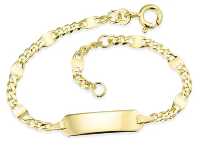 Produktbild von MATERIA by Matthias Wagner Mädchen Baby Armband mit Gravur 333 Gold Armkette Kinder Schmuck 12-14cm Germany GA-1
