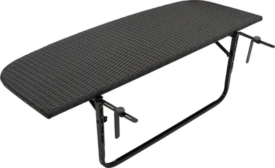 Produktbild von DEGAMO Balkontisch Hängetisch Balkonhängetisch 120x40cm Metall Rattan schwarz
