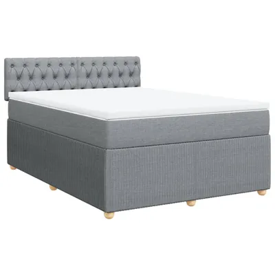 Produktbild von Boxspringbett mit Matratze Hellgrau 160x200 cm Stoff