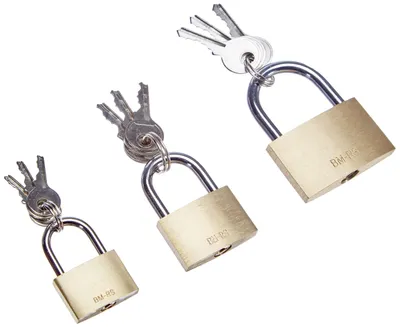 Image de BRÜDER MANNESMANN M413-03 BRÜDER MANNESMANN Jeu de cadenas, 3 pièces, anse courte