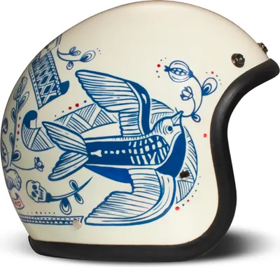 Zdjęcie produktu dla Kask Jet Cafe Racer DMD RETRO Tigre White Blue rozmiar S