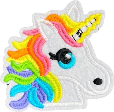 Produktbild von Einhorn-Emblem zum Aufbügeln, Regenbogenmähne