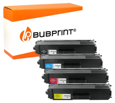 Image de Cartouche de toner Bubprint 4, compatible avec les modèles Brother TN-326, en noir, cyan, magenta et jaune