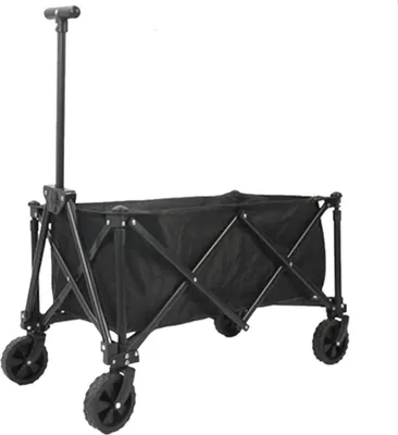 Immagine prodotto di Carrello da giardino e da spiaggia - Carrello pieghevole - Grande capacità - Carrello da trasporto - Per esterni - Portatile - Nero