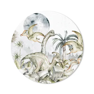 Produktbild von MuchoWow® Mauspad Mousepad Dinosaurier - Kinder - Dschungel - Grün - Tiere - Natur 50x50 cm - Mousepads - Maus Mat - Pad - Mausunterlage - Vinyl