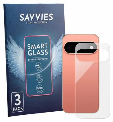 Produktbild von 3x Savvies Schutzglas Folie für Google Pixel 11 Pro (Rückseite) 9H Panzer Schutzfolie Glas Displayschutz klar transparent