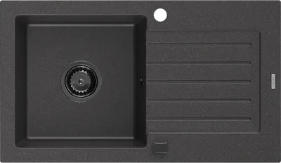 Produktbild von Mexen Pablo Granitspüle mit einem Becken und einer Abtropffläche 752 x 436 mm, Schwarz gesprenkelt, Siphon Schwarz - 6510751010-
