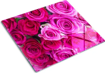 Obrázek produktu pro Kryt varné desky – Kryt na indukční desku – Ochranná skleněná deska – 60x52 cm – Skleněné ochranné desky na sporák –Tvrzené sklo –Kytice růží