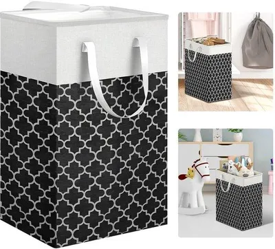 Immagine prodotto di Ibenzoa® Cesto per la biancheria pieghevole, 75 litri – Tessuto Oxford intrecciato 600D, 40 x 30 x 60 cm, impermeabile e resistente, con maniglie per il trasporto