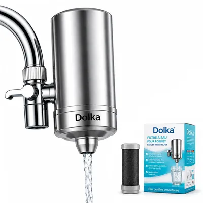 Wasserfilter für Wasserhahn, Edelstahl 304, Aktivkohle, 3000 l