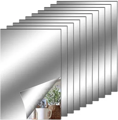 Produktbild von Selbstklebende Wandspiegel-Set, 10 Stück, 10 x 15 cm, selbstklebend, Wanddeko, Spiegel Wandstickers