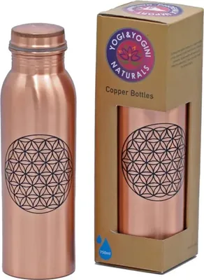 Produktbild von Kupferflasche Blume des Lebens bedruckt -- 750 ml