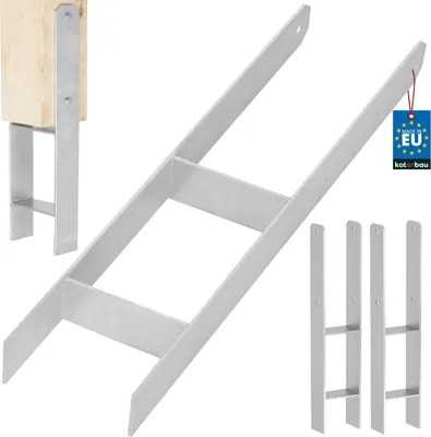 Produktbild von KOTARBAU® 2 Stk. H-Pfostenträger zum Einbetonieren 140mm / 600mm H-Anker aus galvanisch verzinkter Stahl Silber Pfostenanker Balkenschuhe Stützenfuß Pfostenschuh mit Betonanker Stahlträger Stahlanker