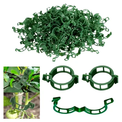 Produktbild von Pflanzenstützen für Außenpflanzen, Pflanzenstützclips, grüne Clips für Kletterpflanzen, wiederverwendbare Gartenpflanzen-Clips