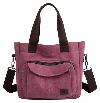 Immagine prodotto di Solidchoice - Borsa a tracolla vintage in tela, con scomparti multipli