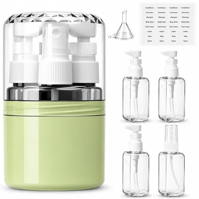 Productafbeelding van 4-in-1 Reisflesdispenser - Lekvrij en Navulbaar