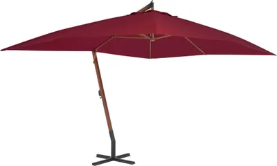 Produktbild von The Living Store Ampelshirm mit Holzmast 400x300 cm Bordeauxrot