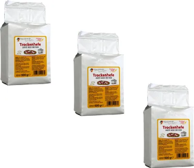 Produktbild von Frießinger Mühle Trockenhefe für Pizza Teig Hefe 500 g (3er Pack)