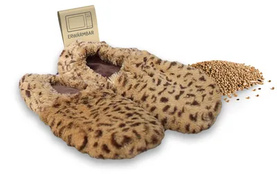Produktbild von Habibi Wärmeschuhe aufheizbare Thermo Hausschuhe Fußwärmer für Mikrowelle & Ofen - Leo, Schuhgröße M (EU 37-40), KI-generiertes Bild